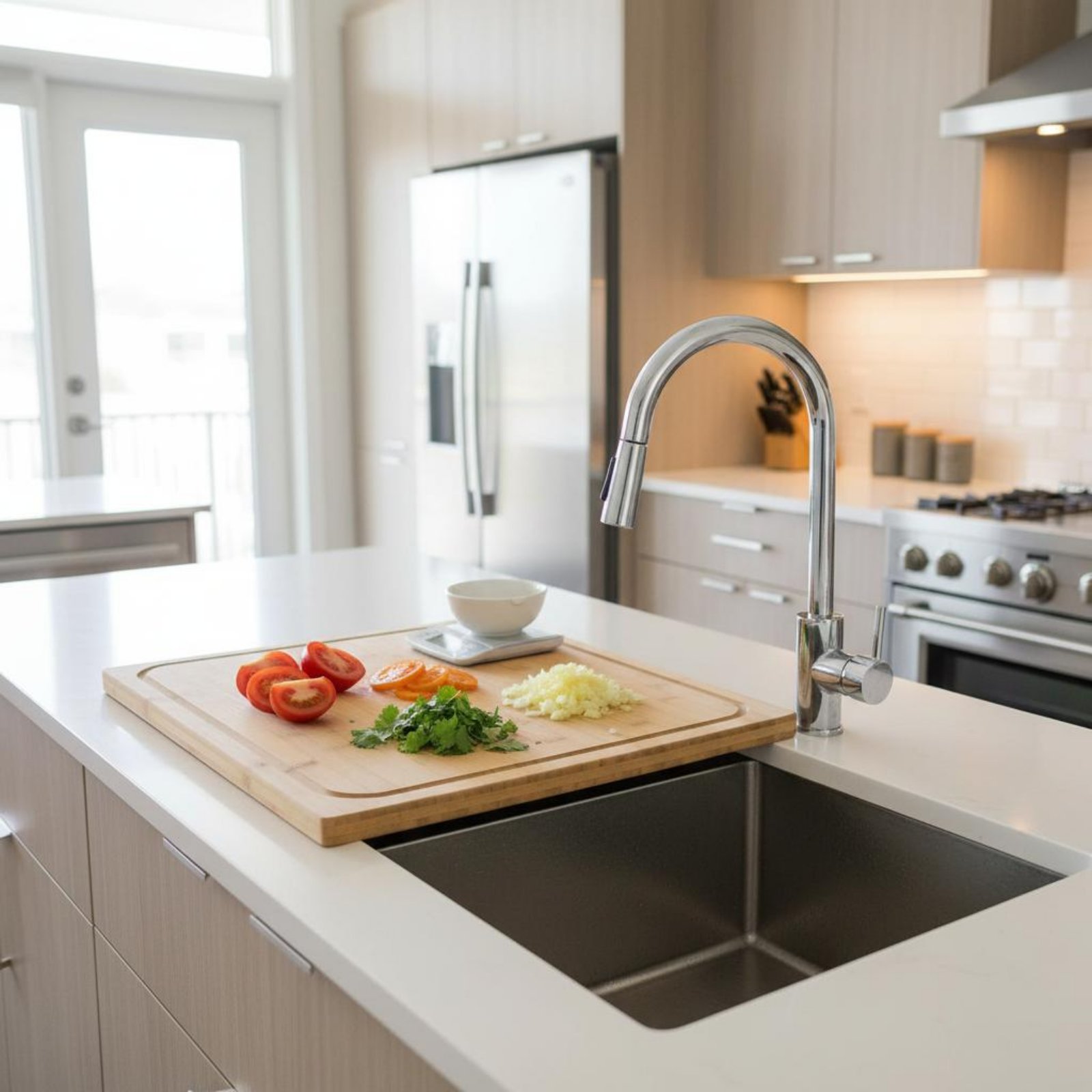 Home Cooking In - Lavabo Üzeri Kesme Tahtası Çok Amaçlı