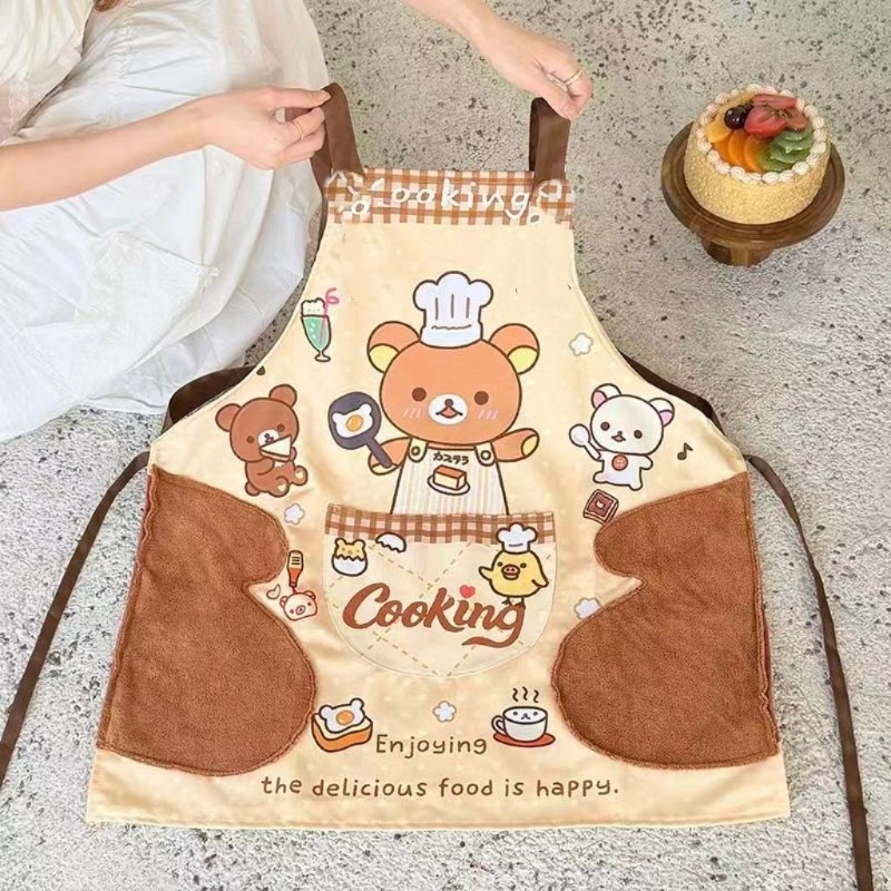 Home Cooking Oil - Sevimli Rilakkuma önlüğü, su geçirmez ve